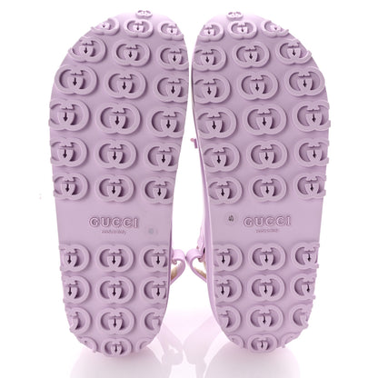 Gucci Soft Rubber Horsebit Touch Womens Strapped Sandals 40 Talc Pink 6 of 9