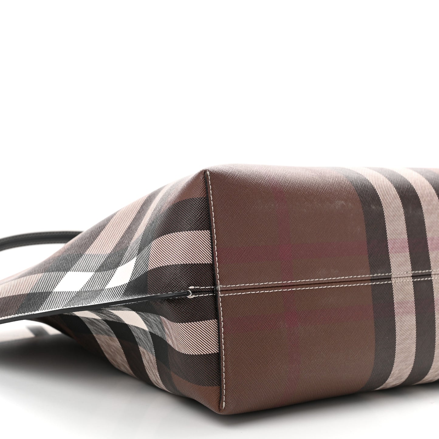 E-Canvas Check Medium Soft TB Tote Dark Birch Brown