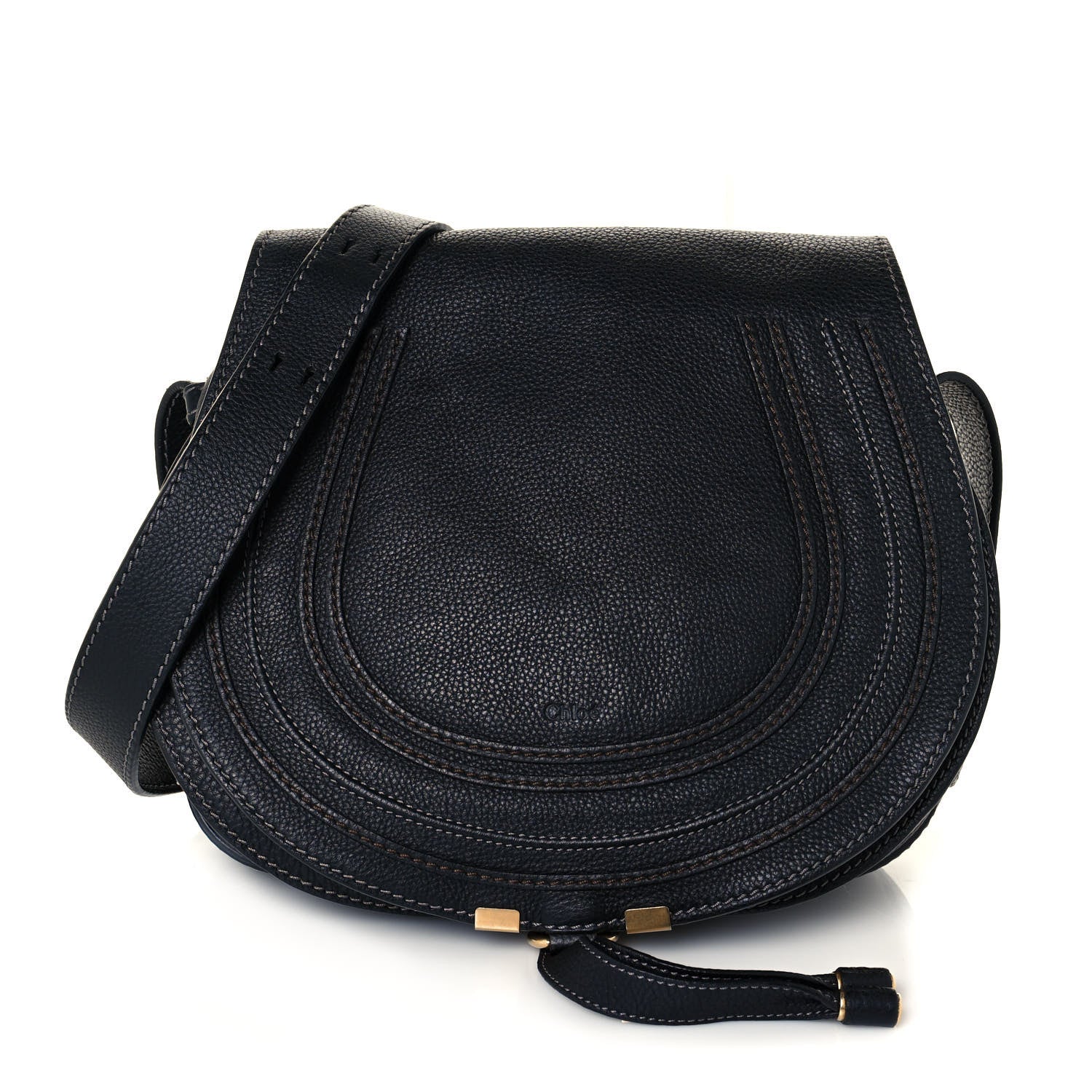 Chloe Calfskin Medium Marcie Round Crossbody Bag Black 1 of 12