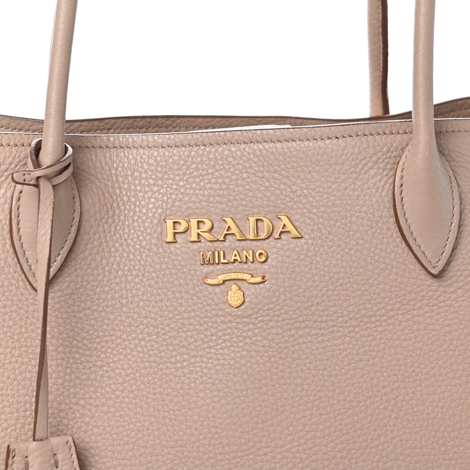 Prada Vitello Daino Side Zip Shopper Tote Cammeo 7 of 9