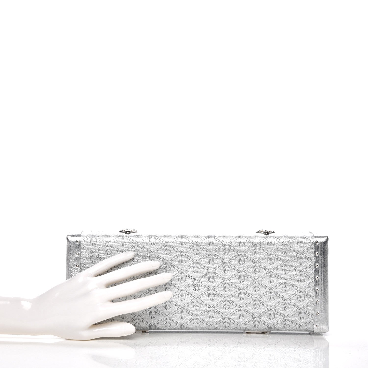 Goyard Goyardine Saint Honore Clutch Silver 2 of 8