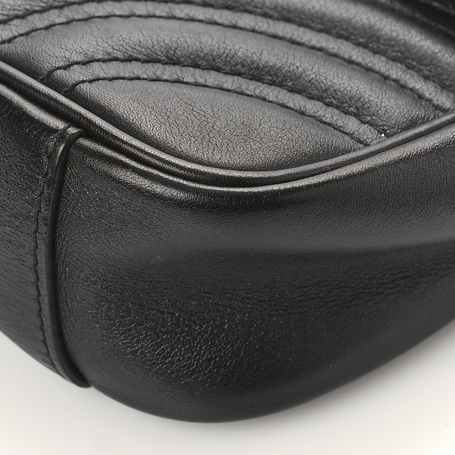 Gucci Calfskin Matelasse Mini GG Marmont Shoulder Bag Black 9 of 10