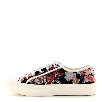 Christian Dior Cotton Floral Pop Embroidered Walk'N'Dior Low Top Sneakers 39 Red Multicolor 1 of 9
