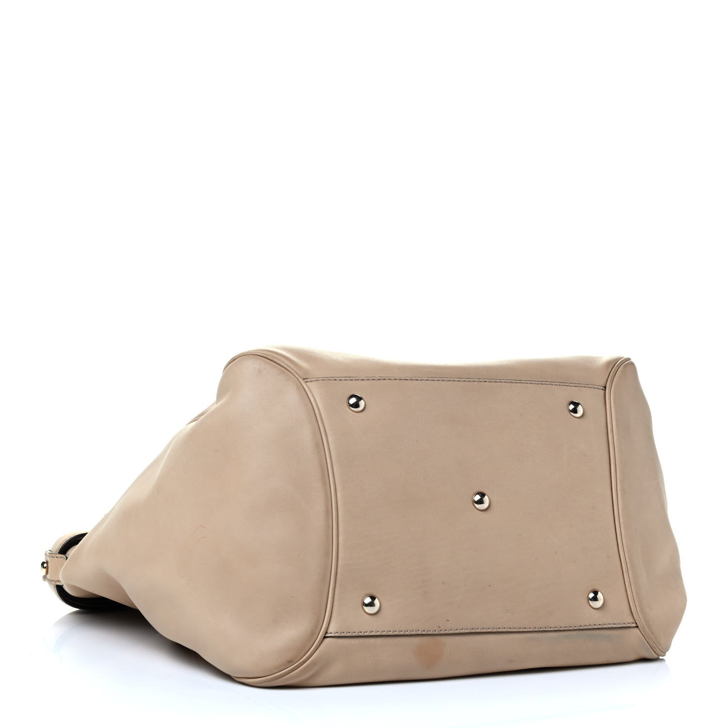 Gucci Calfskin Medium Bamboo Buckle Tote Beige 3 of 4