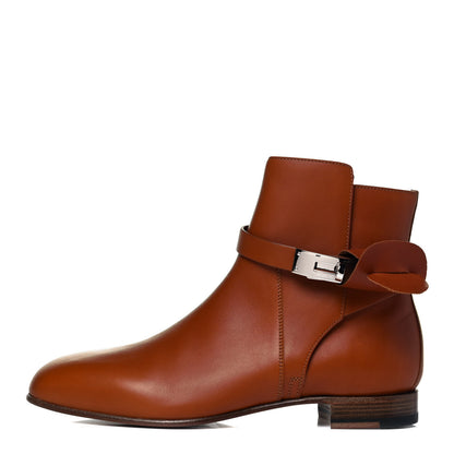 Hermes Calfskin Neo Low Boots 37.5 Naturel 1 of 6