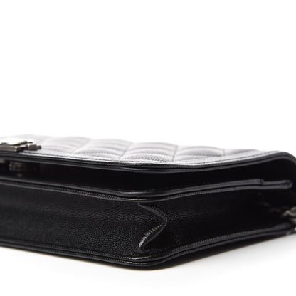 Chanel Caviar Quilted Boy Wallet On Chain WOC Black 7 of 13