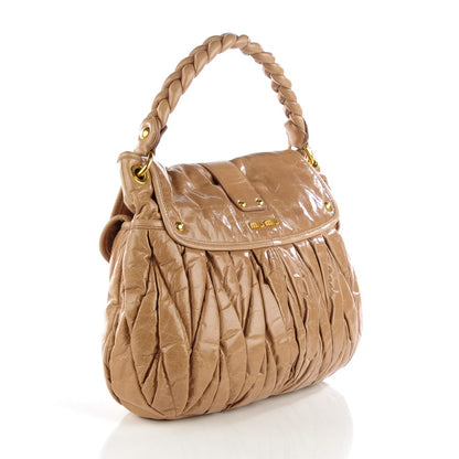 Miu Miu Matelasse Lux Nappa Coffer Hobo Deserto 3 of 9