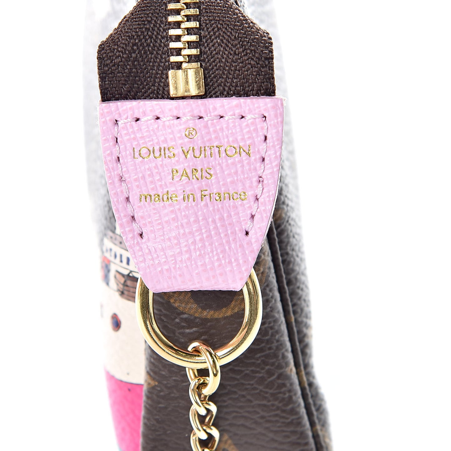 Monogram 2016 Christmas Animation Mini Pochette Accessories Rose Ballerine