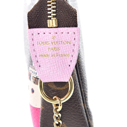 Louis Vuitton Monogram 2016 Christmas Animation Mini Pochette Accessories Rose Ballerine 6 of 8