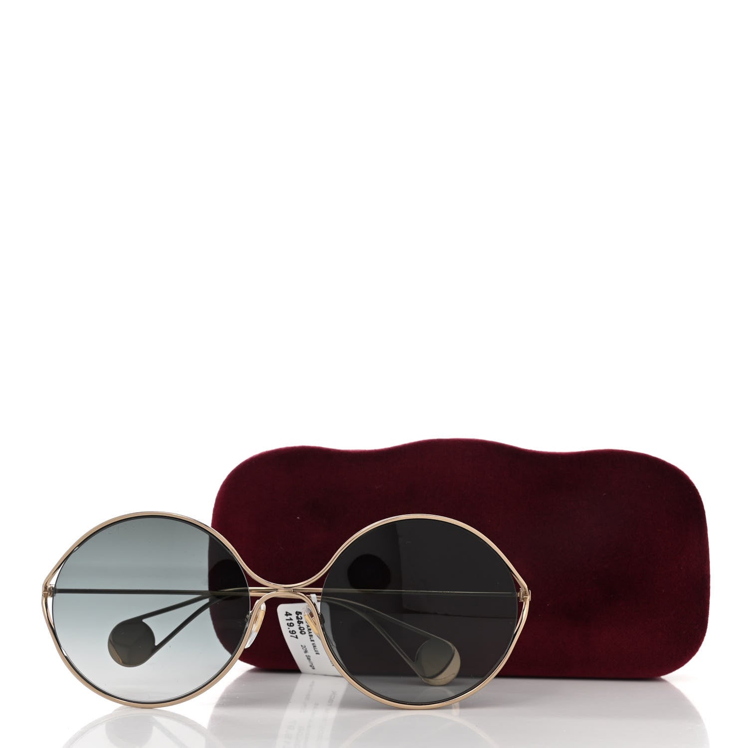 Gucci Metal Round Pearl Tip Sunglasses GG0253S Gold 8 of 8