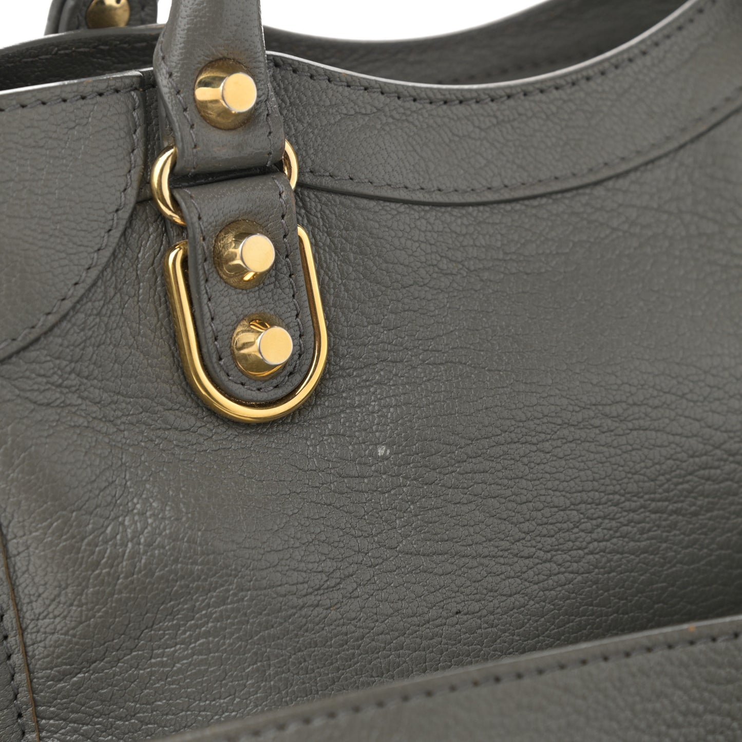 Chevre Gold Metallic Edge Hardware Mini City Gris Acier