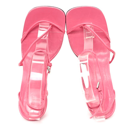 Bottega Veneta Crush Calfskin The Line 90mm Sandals 35.5 Milkshake 2 of 8