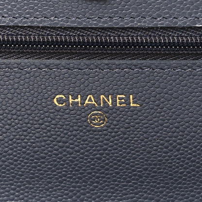 Chanel Caviar Quilted Wallet On Chain WOC Grey 6 of 12