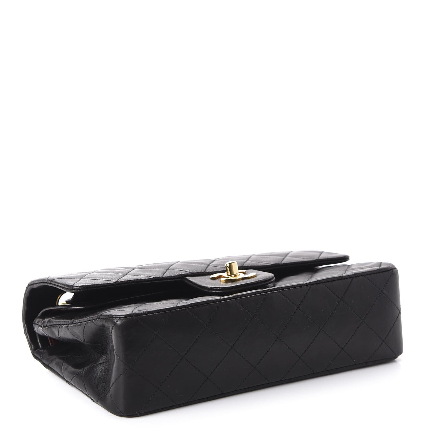 Lambskin Quilted Small Double Flap Black