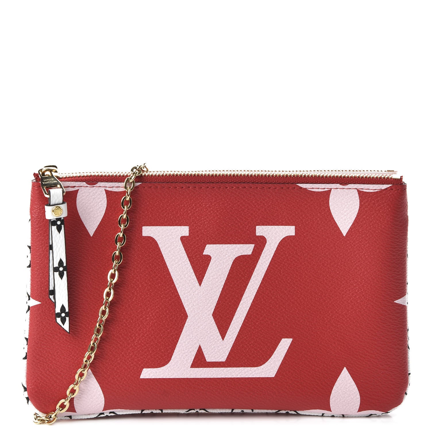Louis Vuitton Monogram Giant Double Zip Pochette Rouge 1 of 10