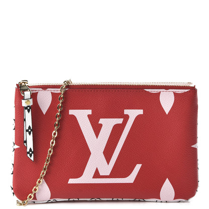 Louis Vuitton Monogram Giant Double Zip Pochette Rouge 1 of 10