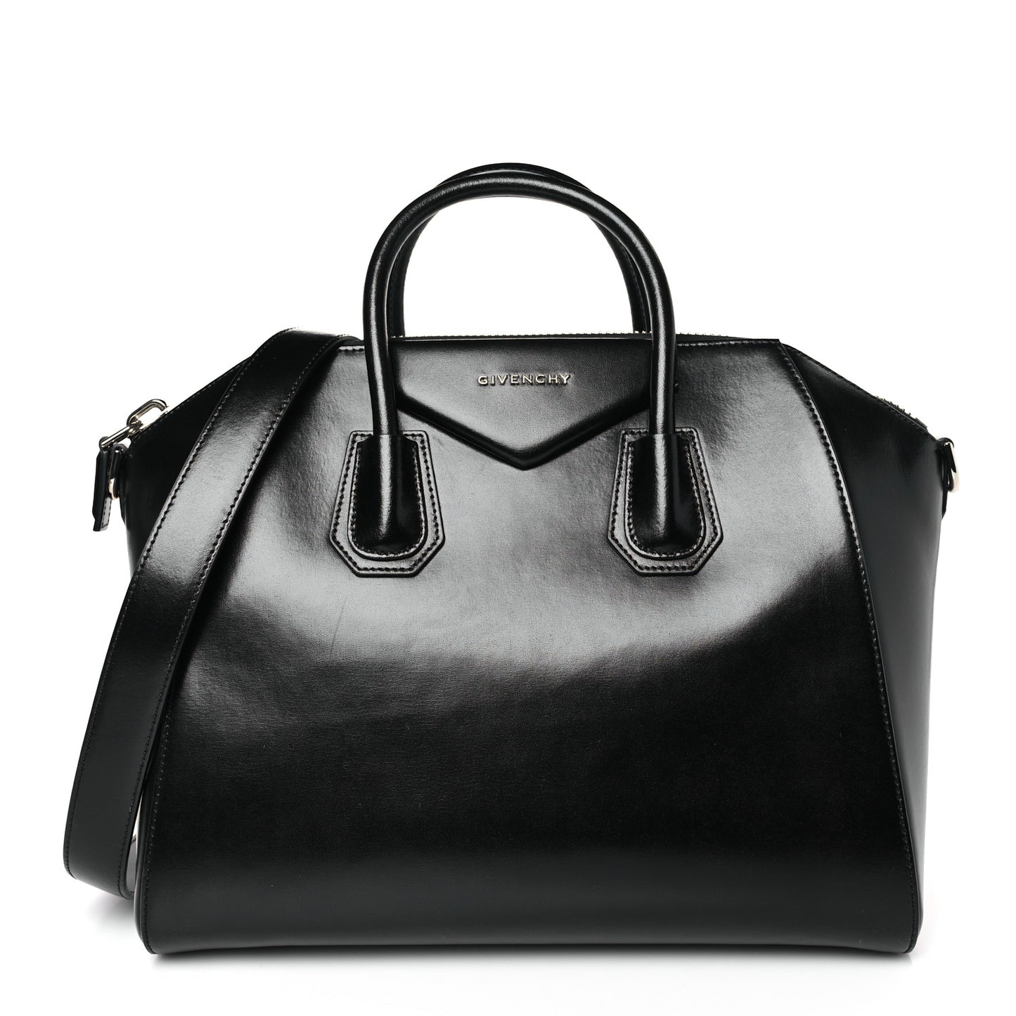 Shiny Lord Calfskin Medium Antigona Black
