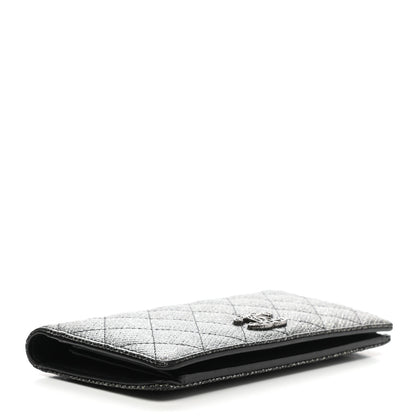 Chanel Glittered Calfskin Quilted Yen Wallet Black 4 of 10