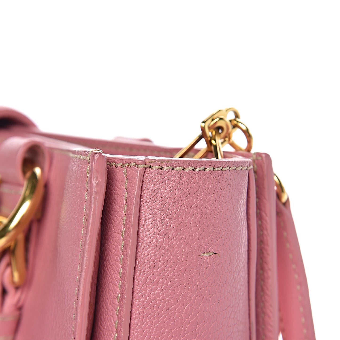 Goatskin Madras Shopping Tote Rosa