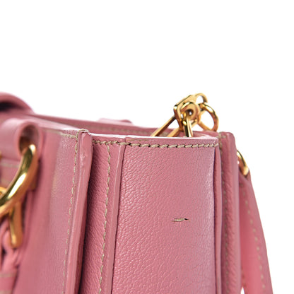 Miu Miu Goatskin Madras Shopping Tote Rosa 21 of 22