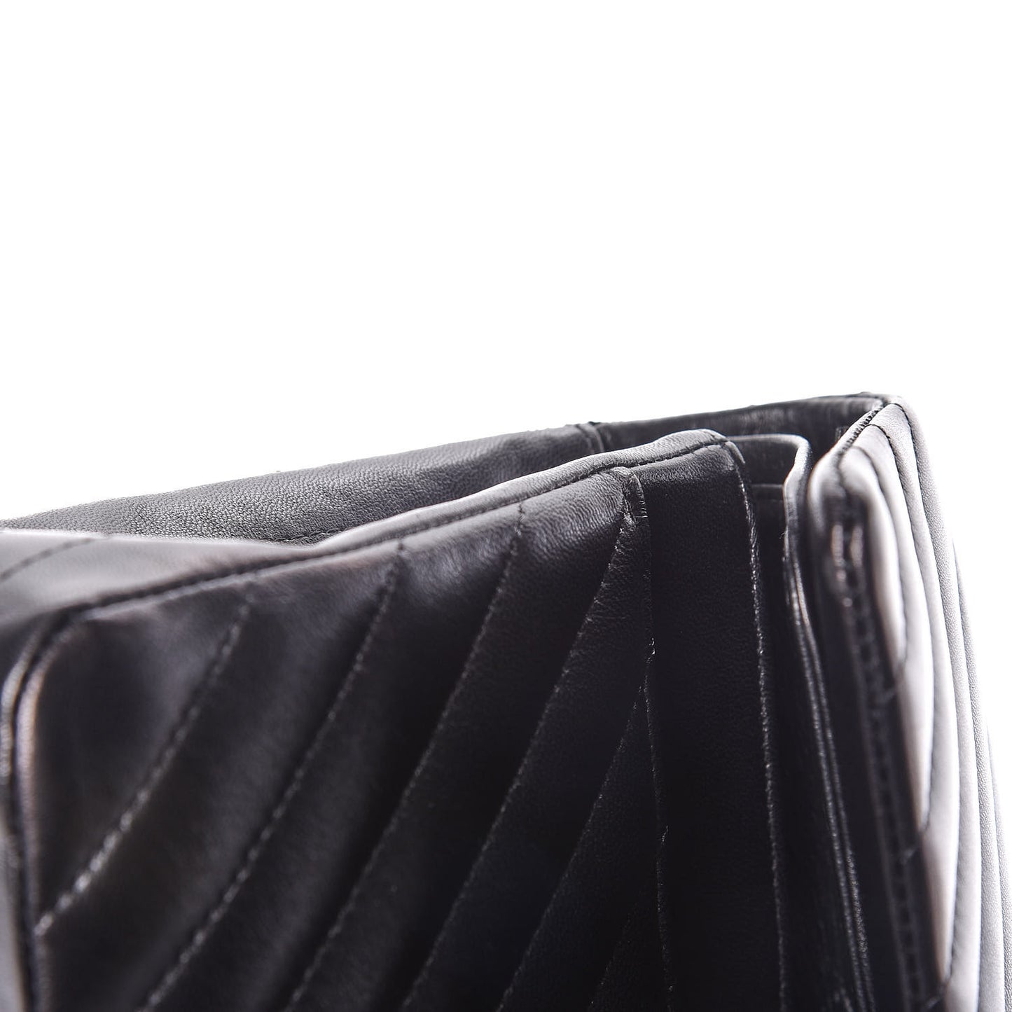 Lambskin Chevron Quilted Medium Double Flap So Black