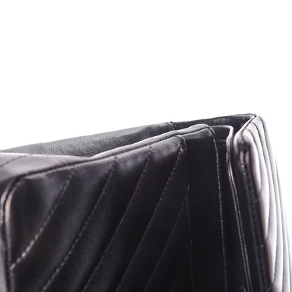 Chanel Lambskin Chevron Quilted Medium Double Flap So Black 13 of 14