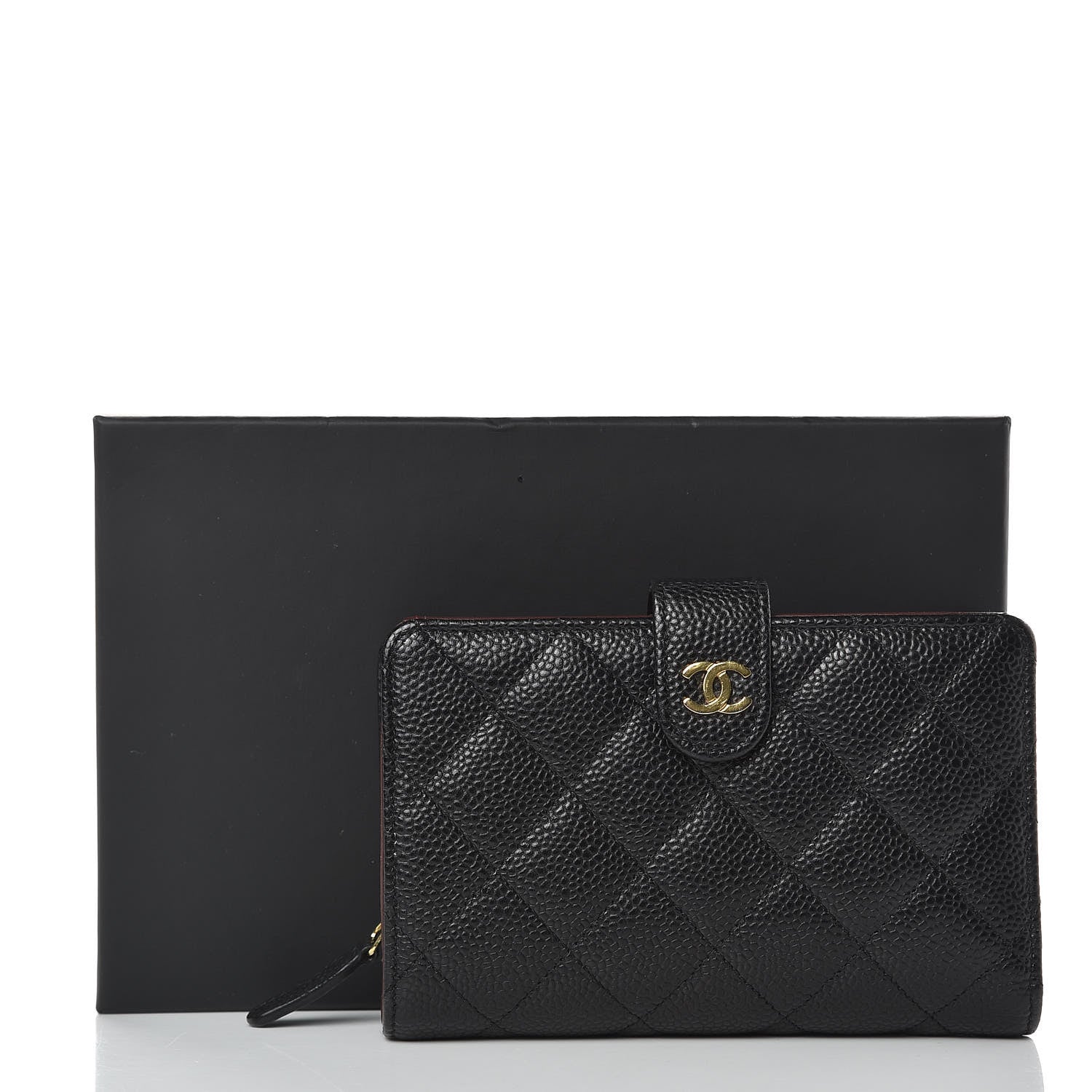 Chanel Caviar Quilted Zipped Pocket Wallet Black 9 of 9