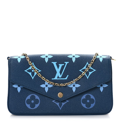 Louis Vuitton Empreinte Monogram Giant Felicie Pochette Chain Wallet Gradient Blue 2 of 8