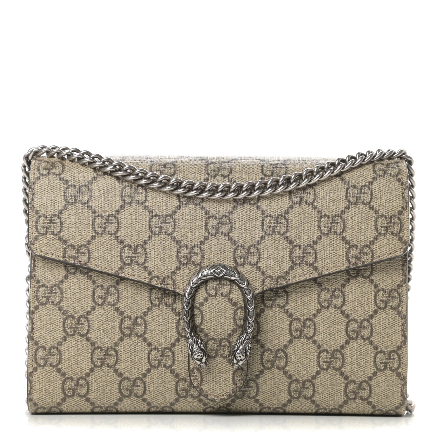 Gucci GG Supreme Monogram Mini Dionysus Chain Wallet Beige Taupe 1 of 11