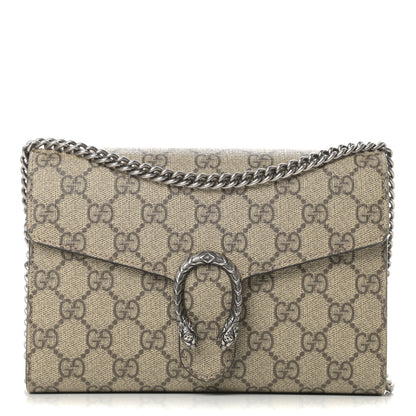 Gucci GG Supreme Monogram Mini Dionysus Chain Wallet Beige Taupe 1 of 11