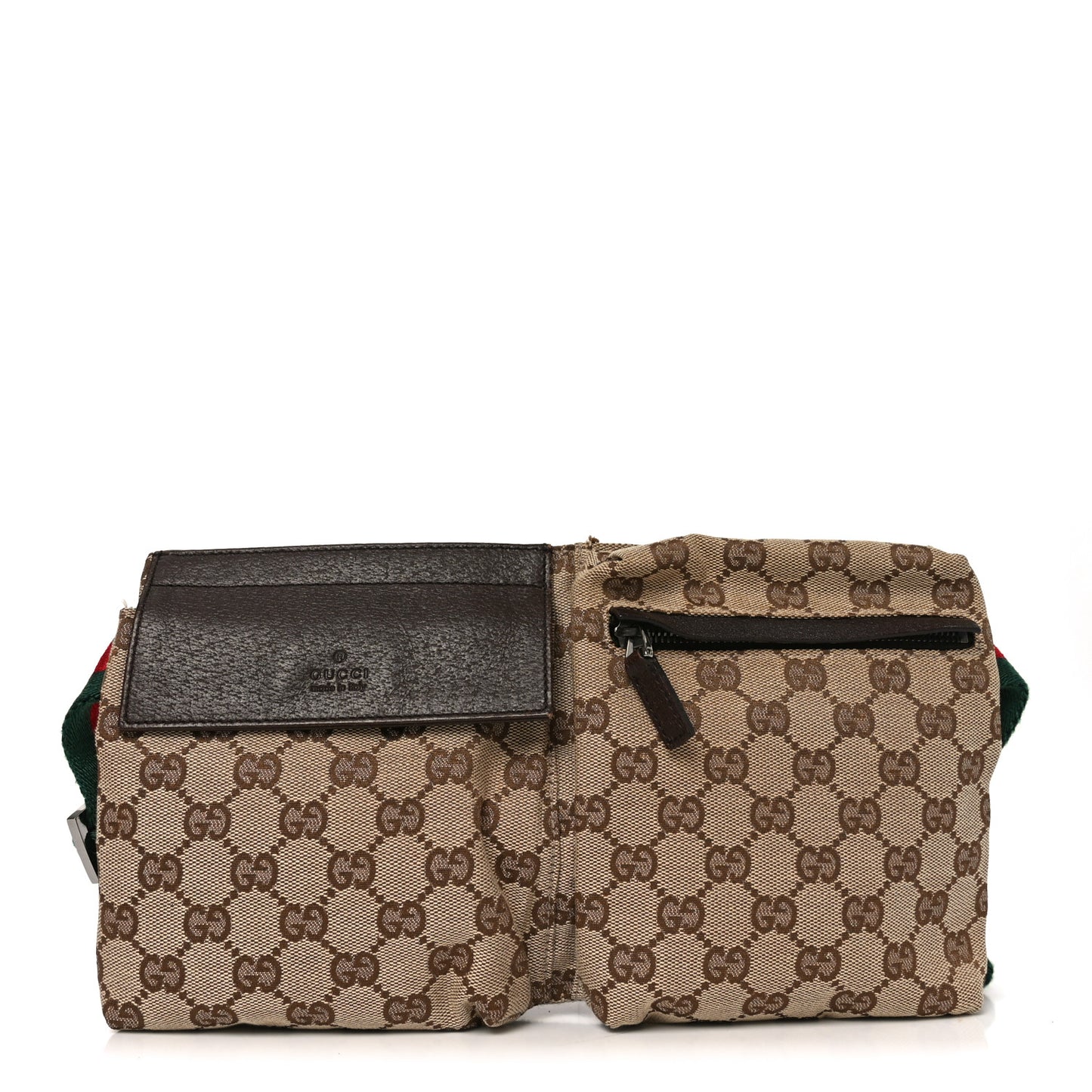 Monogram Web Belt Bag Dark Brown