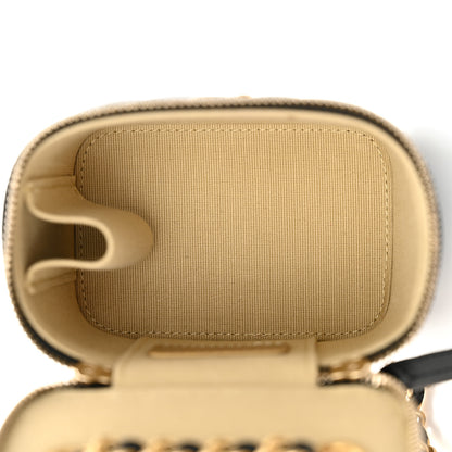 Chanel Lambskin Quilted Mini Pearl Crush Vanity Case With Chain Black 5 of 10
