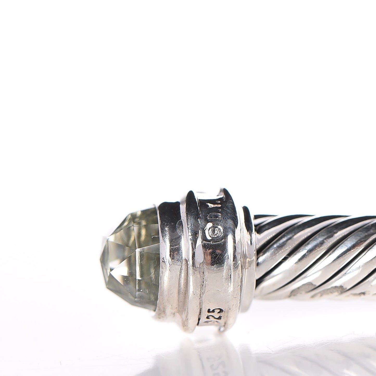 Sterling Silver Diamond Prasiolite 5mm Cable Classics Princess Bracelet