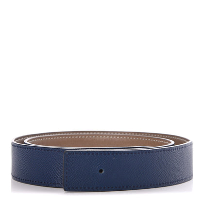 Hermes Swift Epsom 32mm Belt Strap 80 Etoupe Bleu de Malte 1 of 5