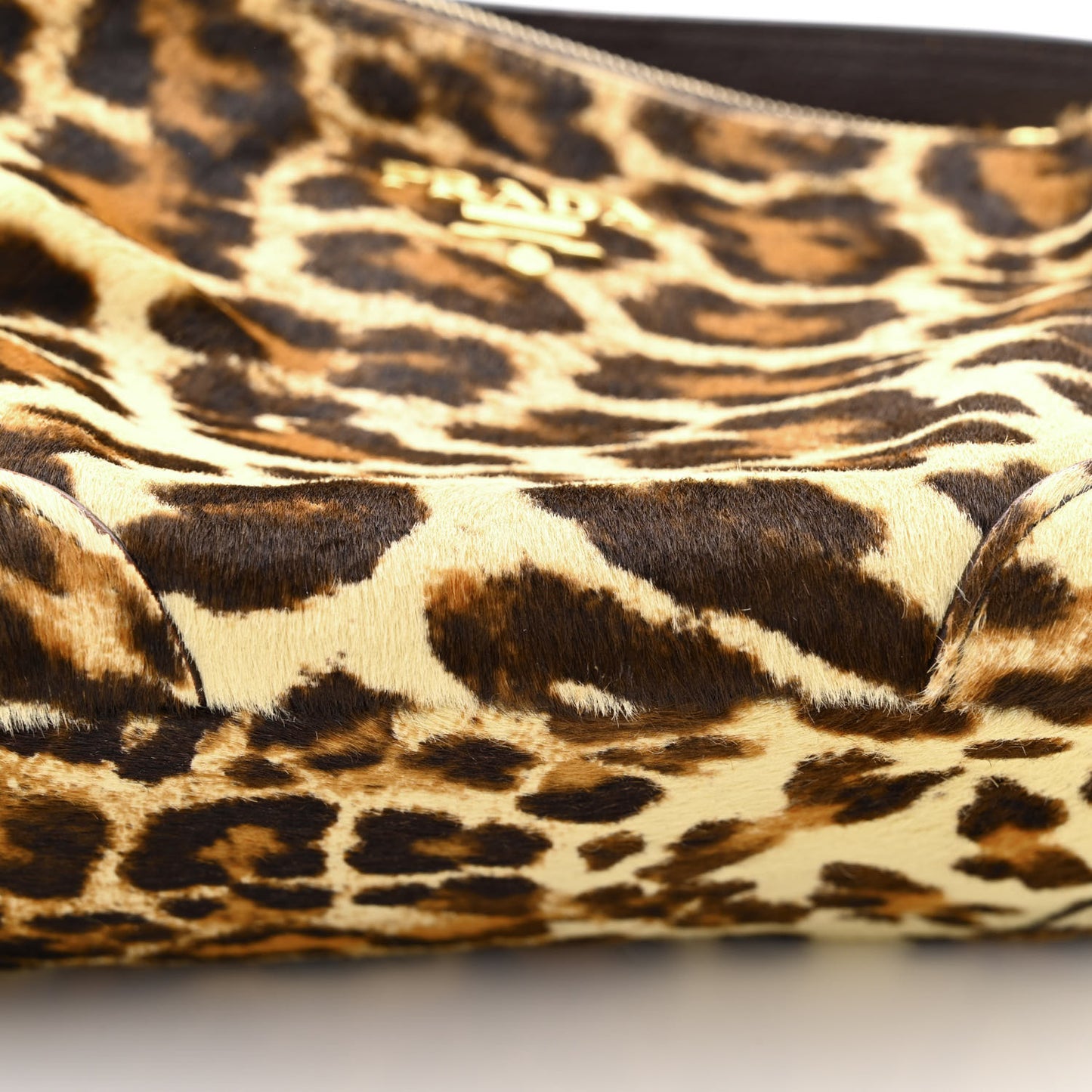 Calf Hair Leopard Print Bag Avorio