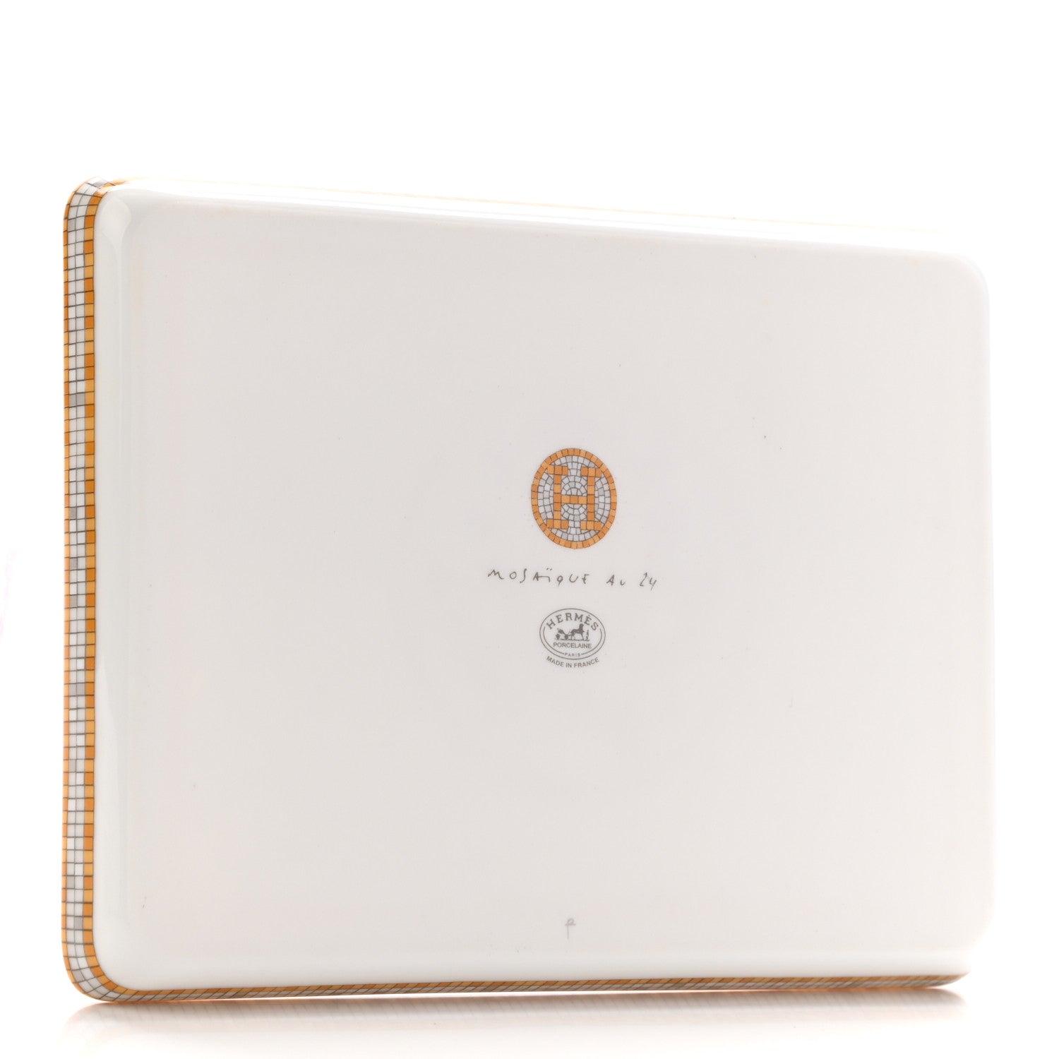 Hermes Porcelain Mosaique au 24 Gold Sushi Plate 3 of 5