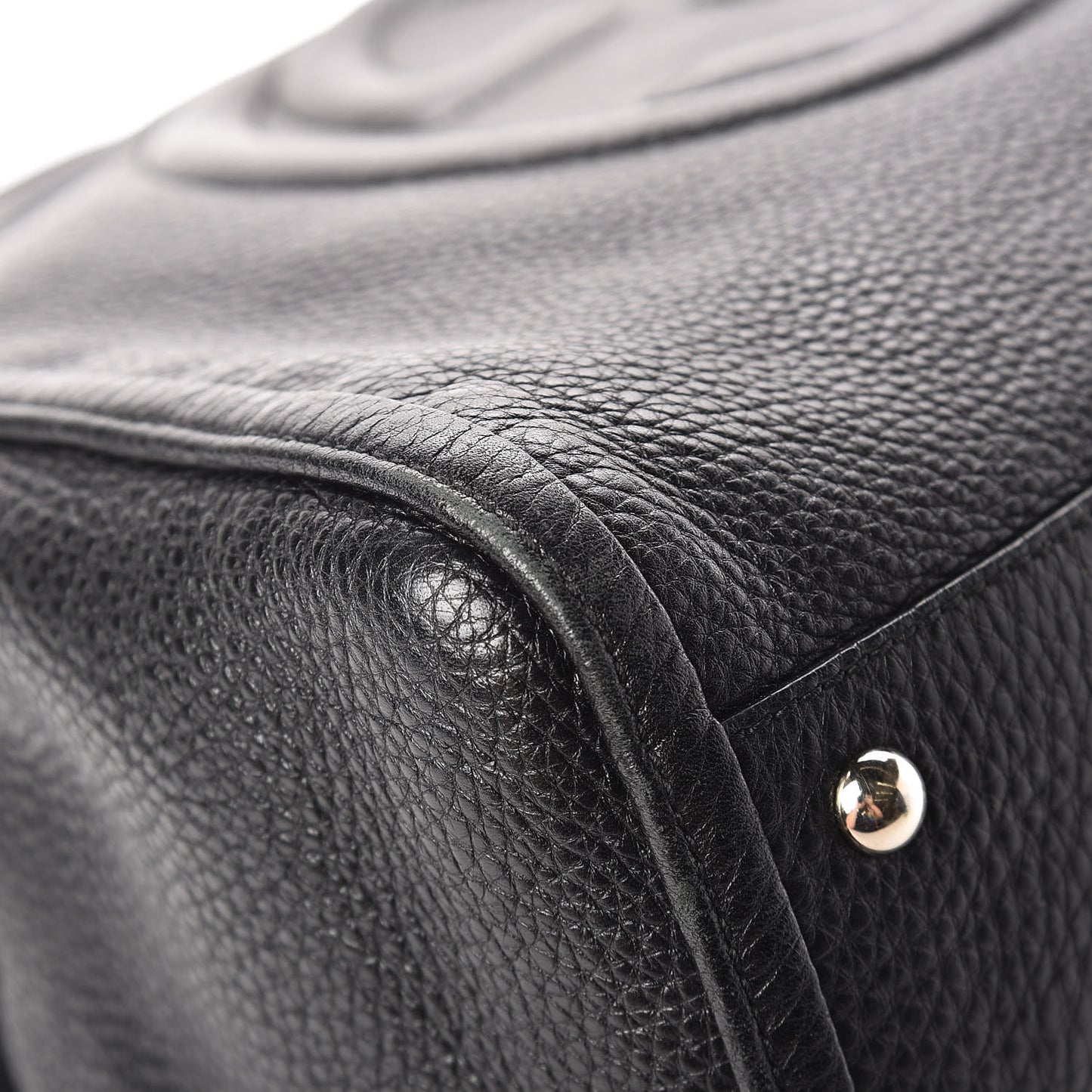 Pebbled Calfskin Medium Soho Shoulder Bag Black