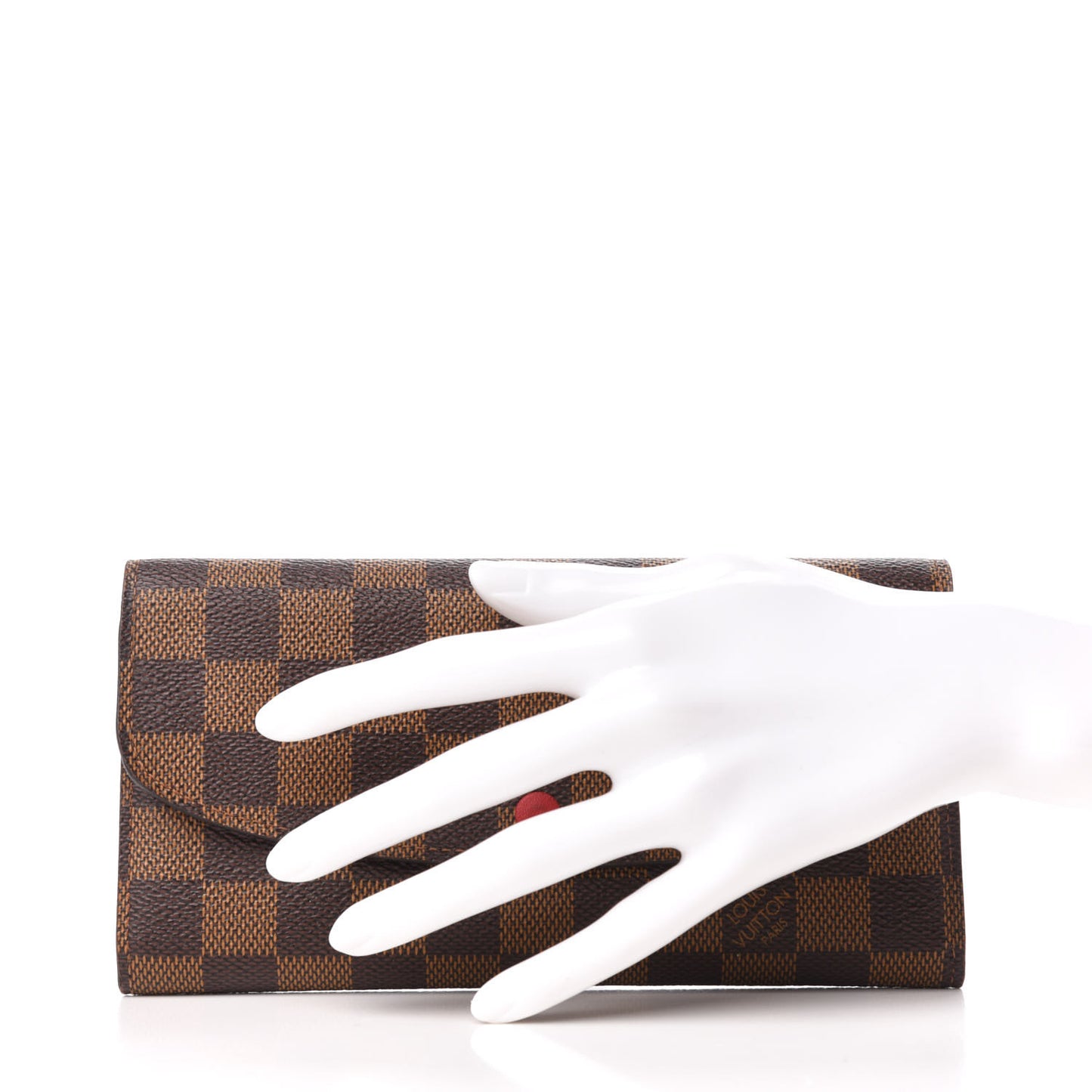 Damier Ebene Emilie Wallet Red