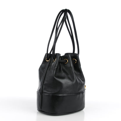 Chanel Lambskin CC Drawstring Shoulder Bag Black 4 of 9
