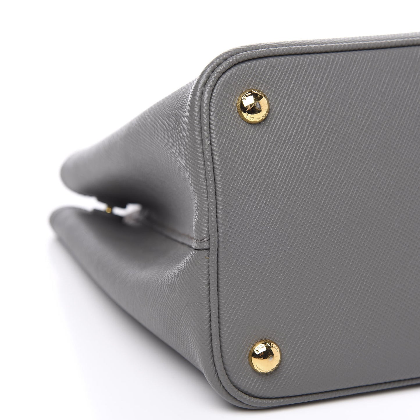 Saffiano Cuir Medium Bi-Color Double Bag Marmo Caramel