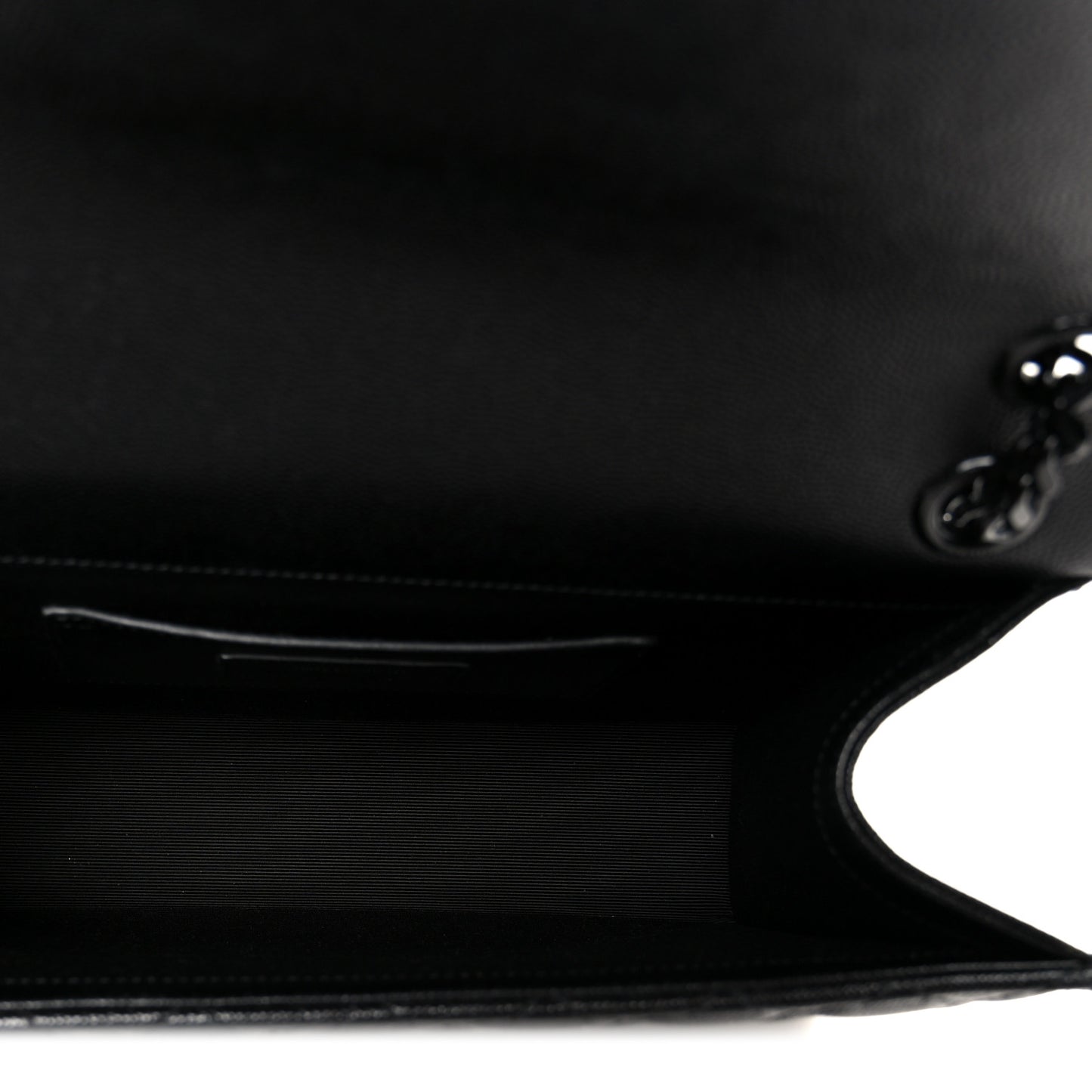 Grain De Poudre Textured Mixed Matelasse Triquilt Medium Monogram Monochrome Satchel Black