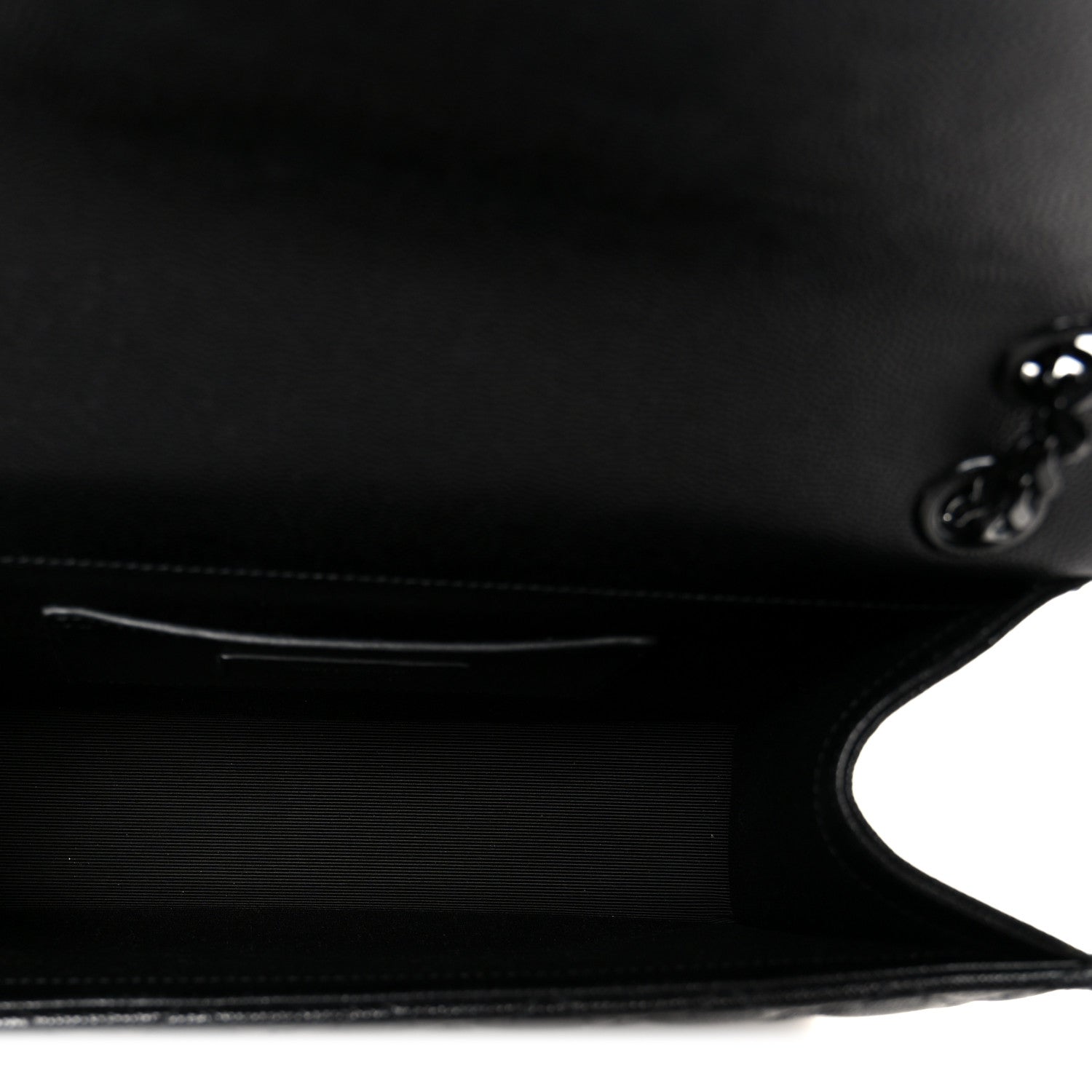 Saint Laurent Grain De Poudre Textured Mixed Matelasse Triquilt Medium Monogram Monochrome Satchel Black 5 of 11