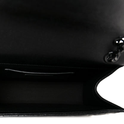 Saint Laurent Grain De Poudre Textured Mixed Matelasse Triquilt Medium Monogram Monochrome Satchel Black 5 of 11