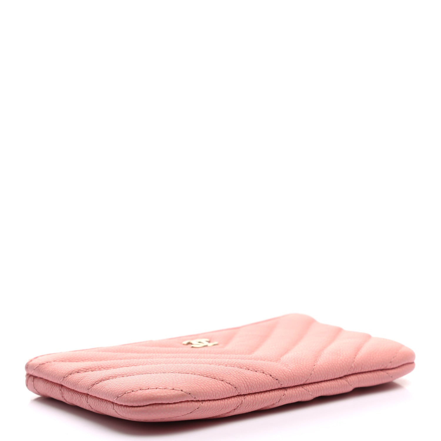 Chanel Flat Caviar Chevron Quilted Small Cosmetic Case Pink 4 of 10