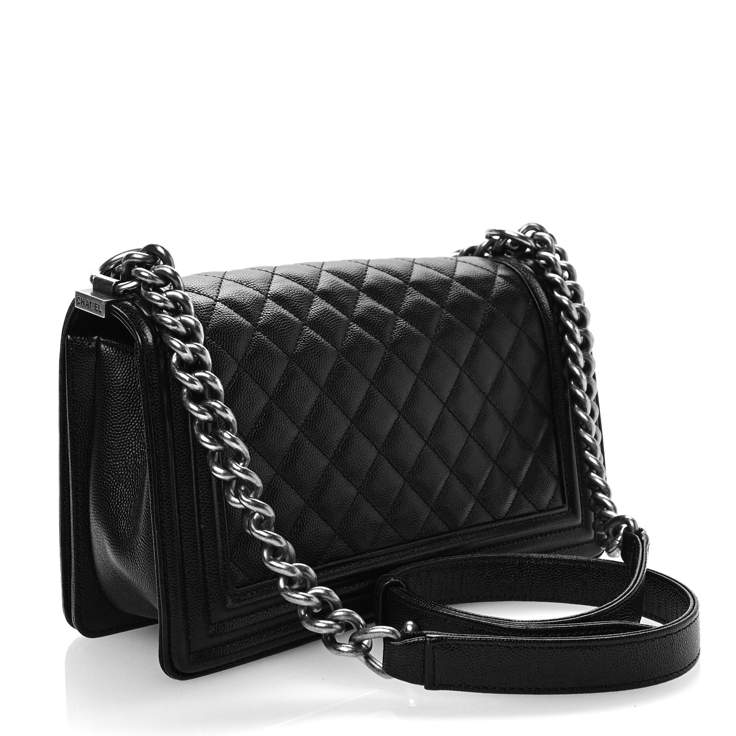 Caviar Quilted Medium Boy Flap Black