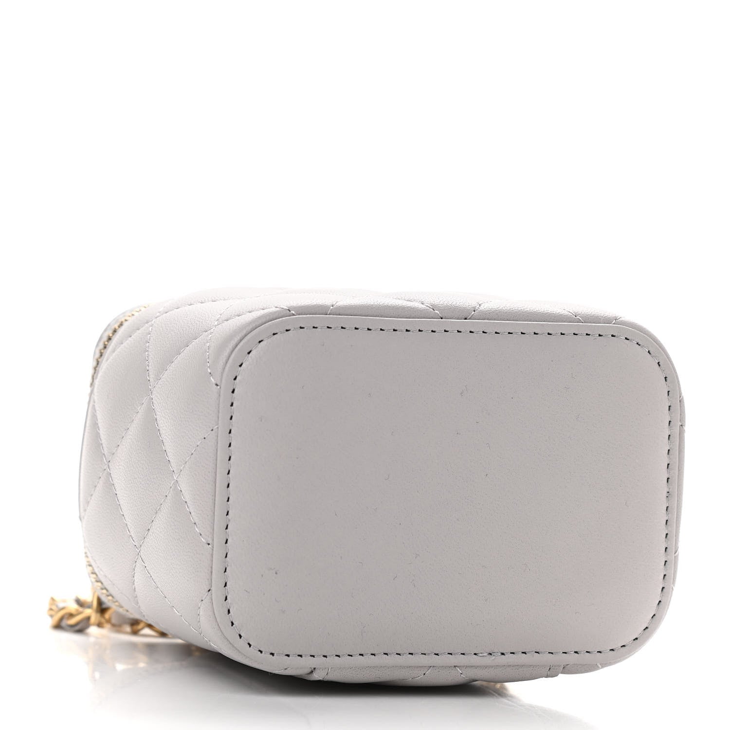 Chanel Lambskin Quilted Top Handle Mini Vanity Case With Chain Grey 4 of 12