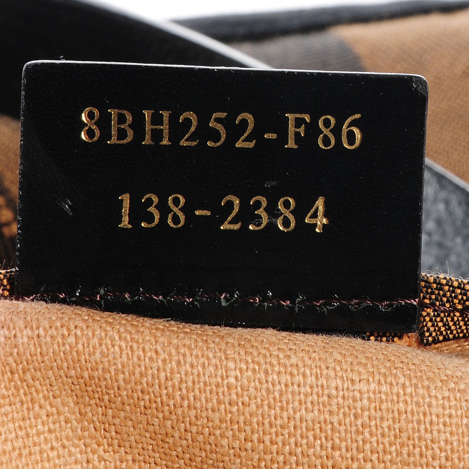 Fendi Canvas Pequin Small Shopping Tote Tobacco 10 of 12