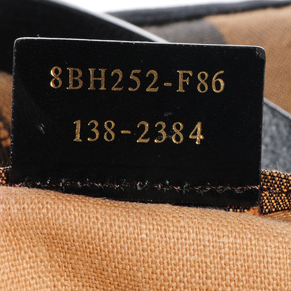Fendi Canvas Pequin Small Shopping Tote Tobacco 10 of 12