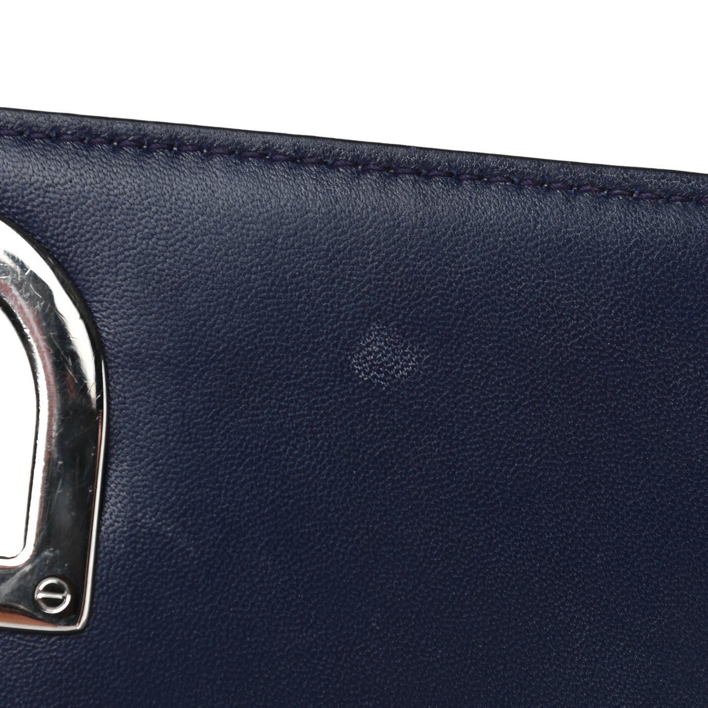 Metallic Patent Micro-Cannage Gradient Medium Diorama Flap Bag Silver Blue