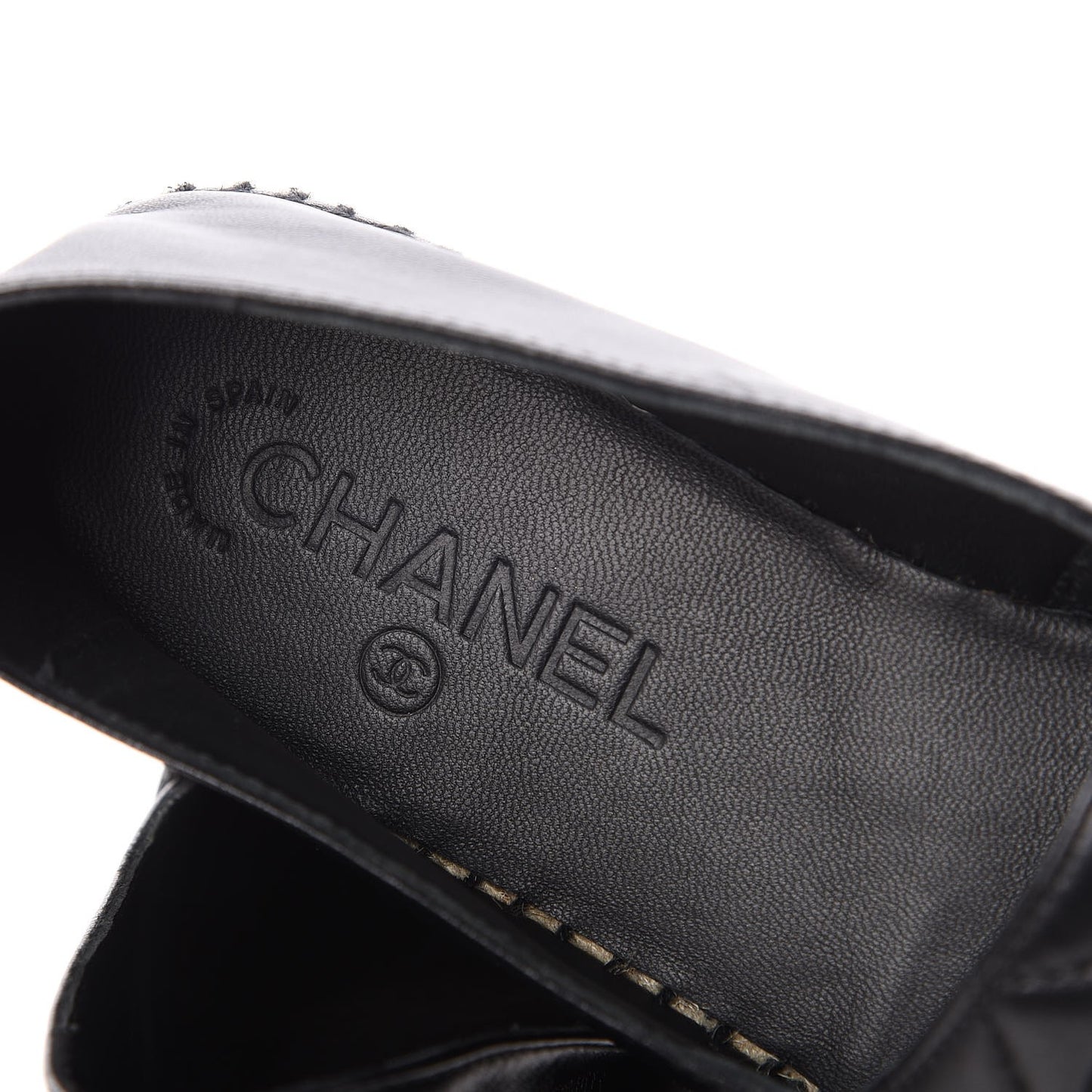 Lambskin Quilted CC Espadrilles 38 Black